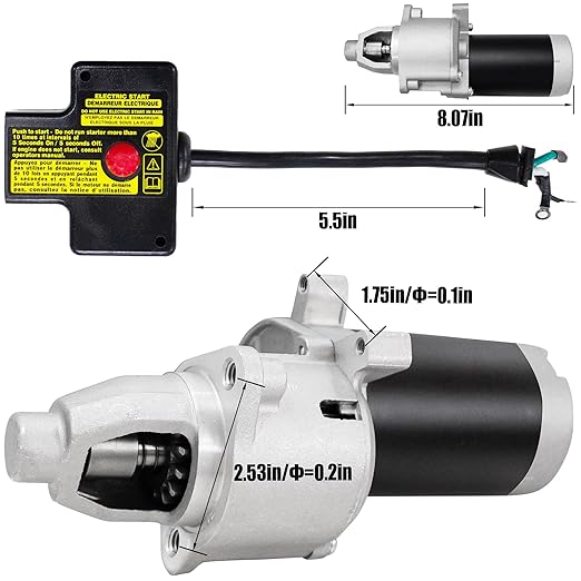 fullas Electric Starter Motor JQ170-2 for LCT 291cc 306cc, Ariens AX291 AX306 OHV Gas Engine Suitable for Husqvarna 24" 27" 30" Snow Blower, Ariens Deluxe 28" 30" Snowblower