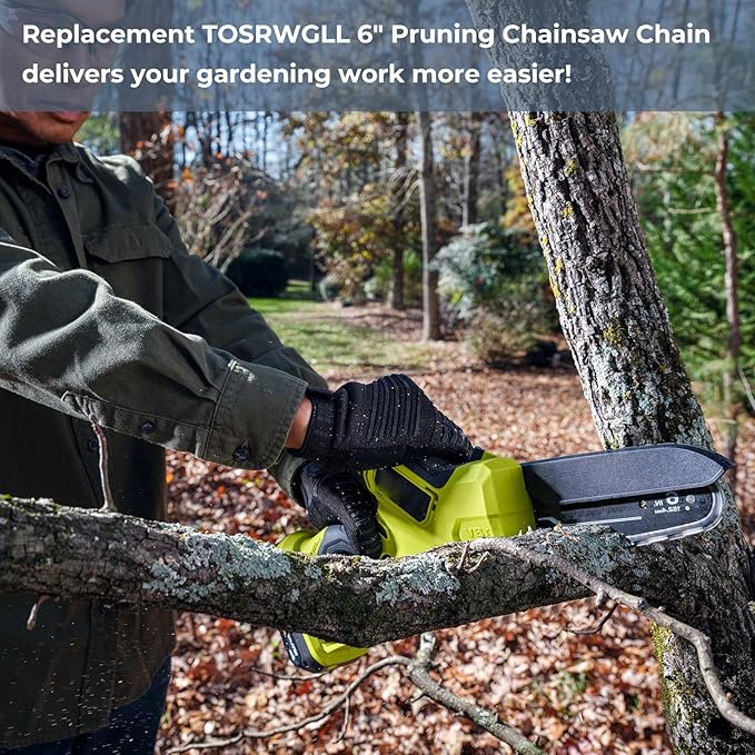 6" Pruning Chainsaw Chain Replacement for RYOBI P25013,P25013BTL 18V Pruning Chainsaw,RY6C1 Mini Saw Chain,38 Drive Links 0.043" Gauge 1/4" LP Pitch (3 Pack)