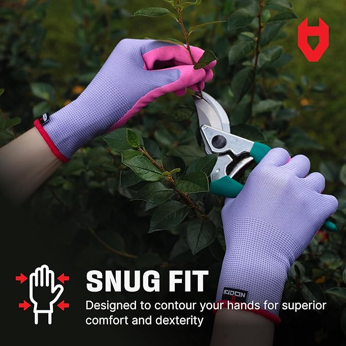 NoCry Premium Women's Gardening Gloves with Strong Non-Slip Grip - 100% Breathable, Superior Dexterity - Perfect Eco-Friendly Garden Gloves for Women