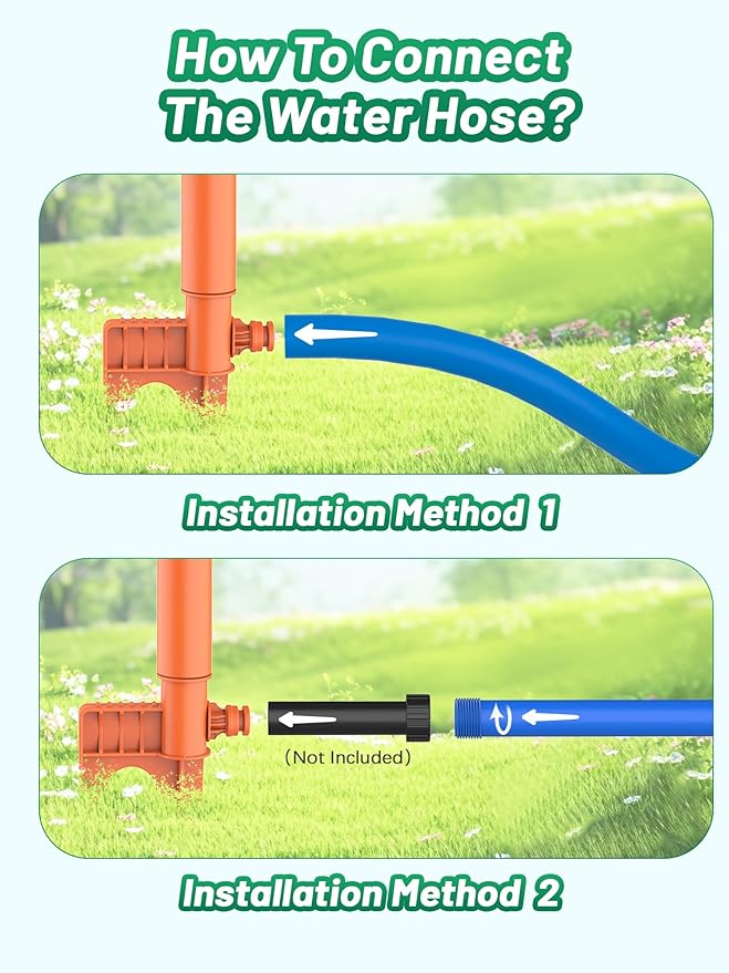 Outdoor Water Sprinklers with 4 T Ball Set for Toddlers Kids Ages 4-8,Summer Outside Sprinklers Play Equipment Baseball Game Lawn Yard Tee Ball Game for Boys Girls,Hose Connector Included (C)
