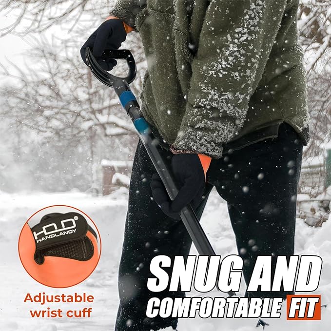 HANDLANDY Waterproof Work Gloves for Cold Weather, Insulated Winter Freezer Work Gloves with Grip for Men & Women