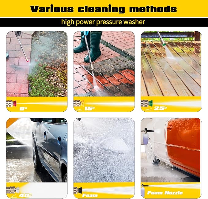Aceup Energy 3400 PSI Gas Pressure Washer Gas Power Washer 2.6 GPM 212cc 1L Foam Cannon 4 Nozzles for Garden, Cars, Homes, Fences