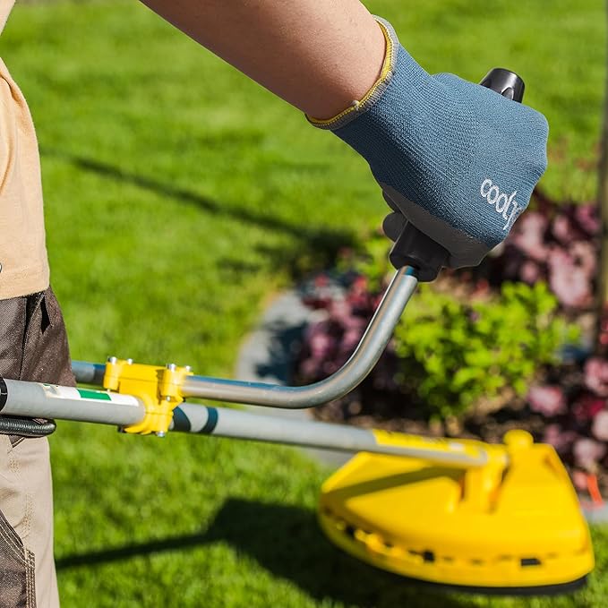 COOLJOB Micro-Foam Nitrile Safety Work Garden Gloves with Touchscreen Fingers, 6 Pairs Lightweight Working for Men’s Sweaty Hands, Non-slip Coated Grip Fits Most Tasks, Small, Blue & Black