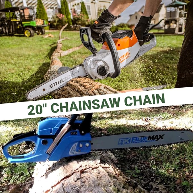 4-Pack 20 Inch Chainsaw Chain .325" Pitch - .058" Gauge - 76 Drive Links Compatible with Blue Max 53543, 52209, 8901, 8902, Oregon 21LPX076G, Stihl 36880050076, 25RM376E and More