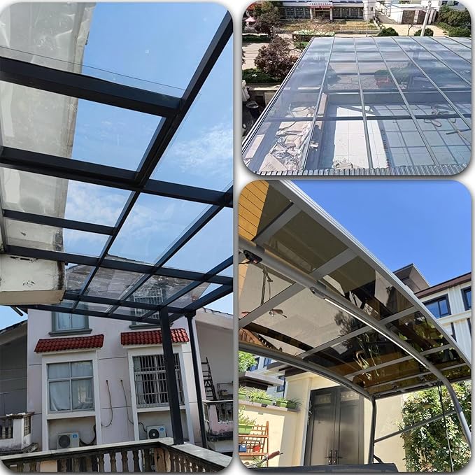 2mm Polycarbonate Sheet,polycarbonate greenhouse panels,Roofing Transparent Insulation Daylighting Panels,strong and not easily deformed,for Greenhouse Sheds Roofs,Carports.(Clear,5.1x 32.8ft)