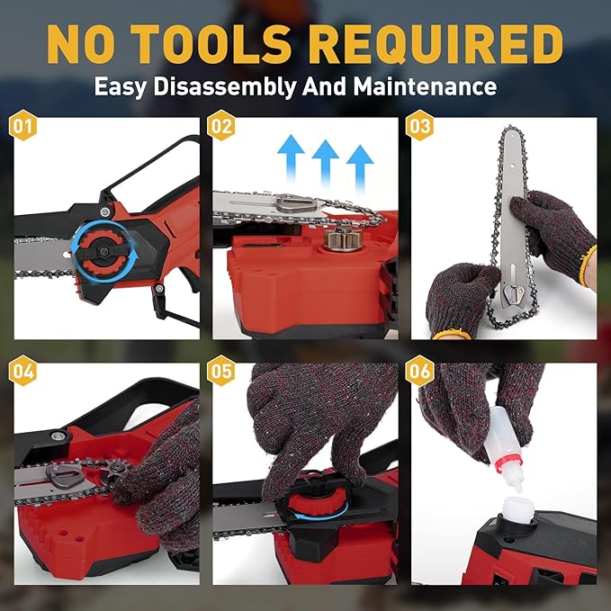 Mini Cordless Chainsaw for Milwaukee M18 Battery,6 Inch & 8 Inch Electric Battery Powered Brushless Chainsaw,400W Auto Oiler Hand Saw for Wood Cutting Tree Trimming(Only Tool)