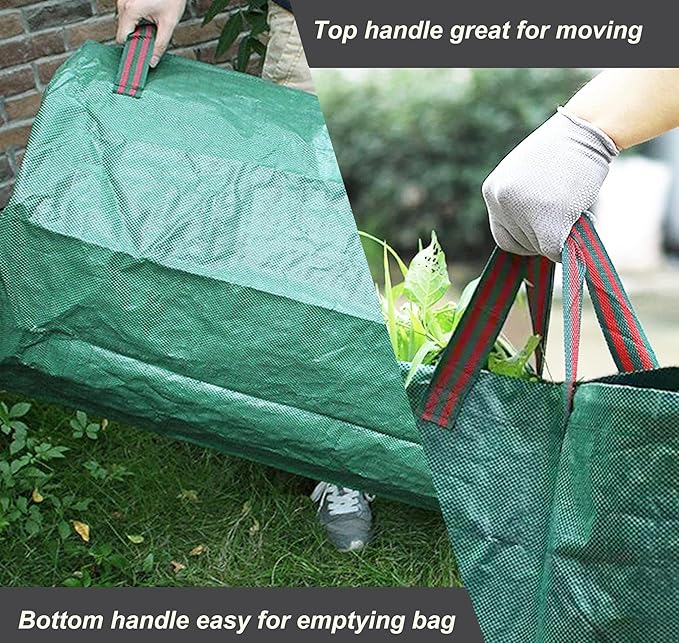 72 Gallon Garden Waste Bag, Reusable Leaf Bag Yard Waste Bag 3 Pack Lawn Yard Bag with Reinforced Handles for Loading Garden Leaves and Trash