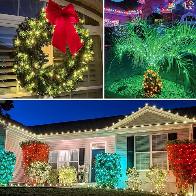 50 LED 5MM Blue and Cool White Christmas Lights, 17FT Indoor/Outdoor String Light, Mini Lights for Garden, Patio, Christmas Trees - Green Wire, Commercial Grade, UL Listed