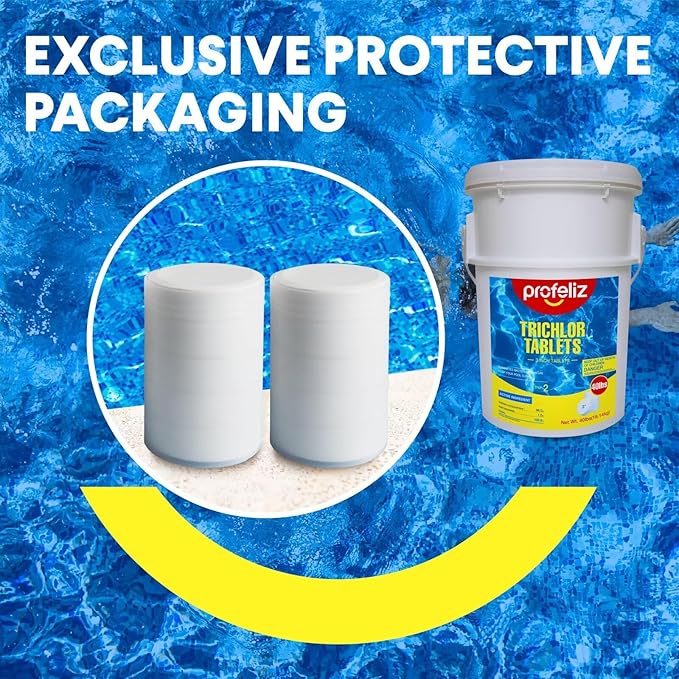 PROFELIZ 3 Inch Pool Chlorine Tablets, Slow-Dissolving Spa Sanitizer Eliminate Bacteria Algae Stabilized Chlorine for Swimming Pools Hot Tubs Spa Treatment (80lbs)