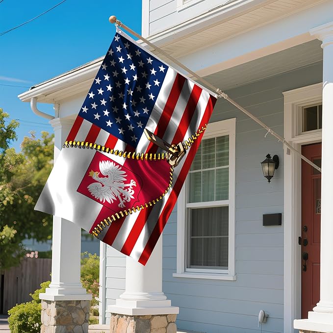 Vintage American America Usa Poland Poles Flags For Outside Yard 3x5 Ft Double Sided Printed 100d Polyester Lightweight Garden Welcome Outdoor Banner Brass Grommets