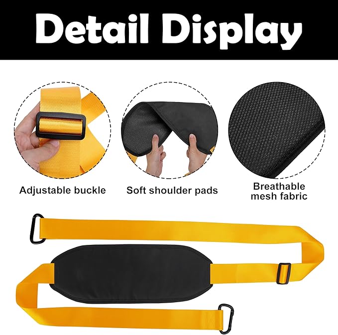 Heavy Duty Leaf Tarp Strap, 10.2 ft Yard Tarp Pulling Tool, Reusable Waste Tarps Shoulder Strap for Efficient Outdoor Leaf Debris Cleaning and Moving