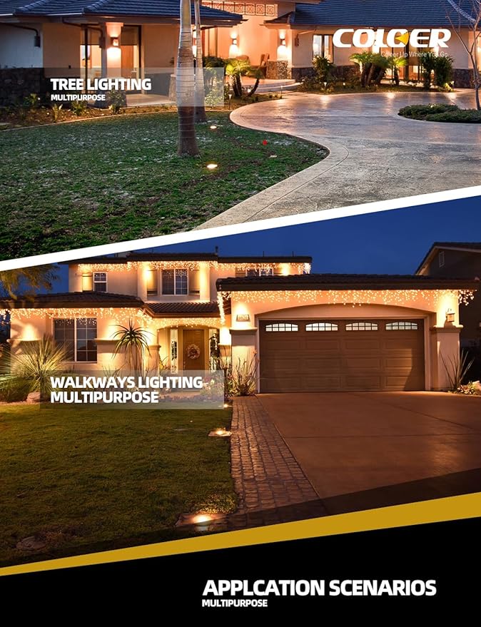 COLOER In-Ground Well Lights Large Size, LED Outdoor Low Voltage Pathway Lights, IP65 Waterproof Landscape Lighting for Ground, Garden Underground Light,12-Pack Without Bulb