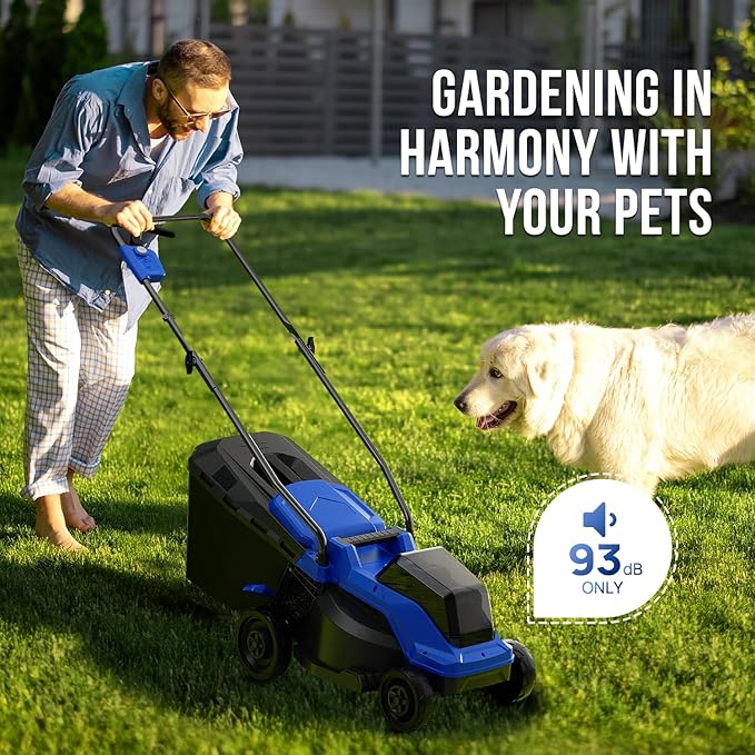 Wild Badger Power 40V 14" Cordless Lawn Mower, Up to 1600sq.ft, Brushless Motor, 5 Height Settings, Bagging & Mulching, Quick-Fold, 4.0Ah Battery & Fast Charger Included
