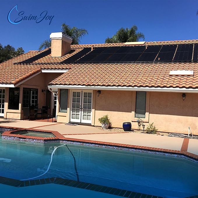 Industrial Grade Solar Pool Heater DIY Kit - Superior High-Wind Strapless Mounting System & Maximum Freeze Resistance (6-4'x7.5' / 180 Square Feet)