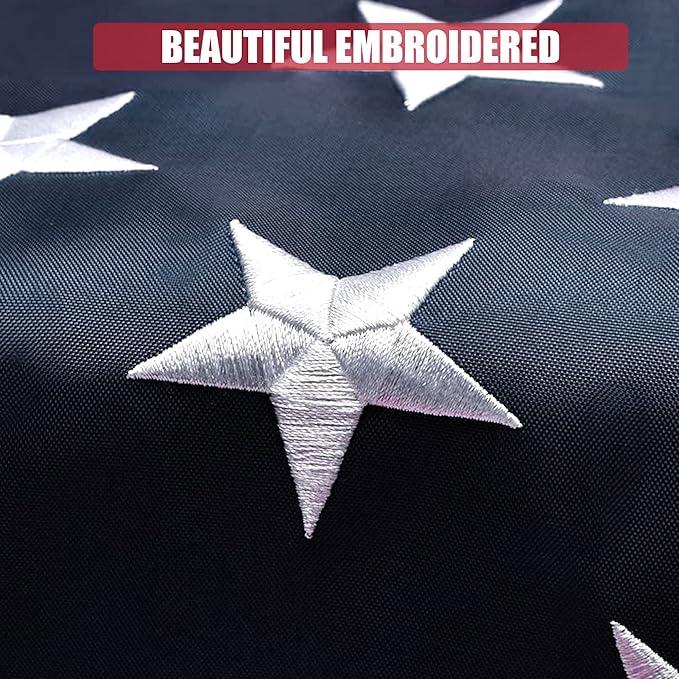 American Flag 12x18 Ft, Outdoor Premium US Flags, Heavy Duty Durable, 420D Polyester, Embroidered Stars, Brass Grommets
