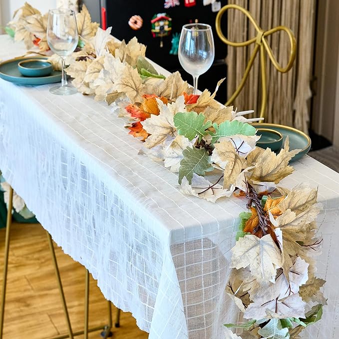 Fall Decorations for Home 2 Pack 9FT Plug in Fall Lights with 50 Warm Incandescent Bulbs UL Certified Connectable Lighted Thanksgiving Garland for Indoor Outdoor Autumn Halloween Harvest Decorations