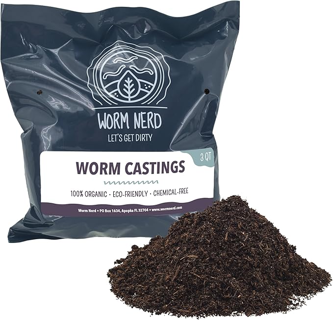 Arcadia Garden Products Worm Nerd Worm Castings, Natural Soil Additive for Lawns, Gardening and Potted Plants, 6 Quarts, Black (WN06) ***Cannot Ship to Hawaii***