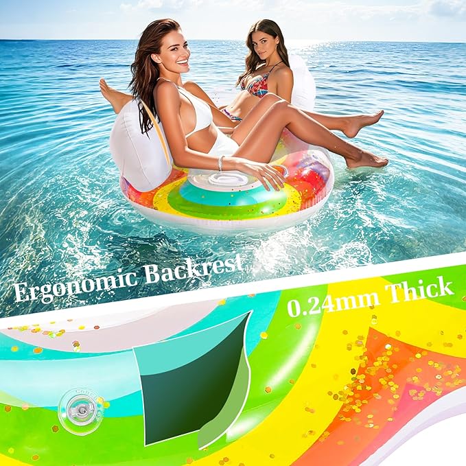 HeySplash Pool Lounger Float for Adult, Inflatable Pool Floats Bed Cooling Contour Lounger Rafts, Water Rafts for Lake, Outdoor Beach Pool Party