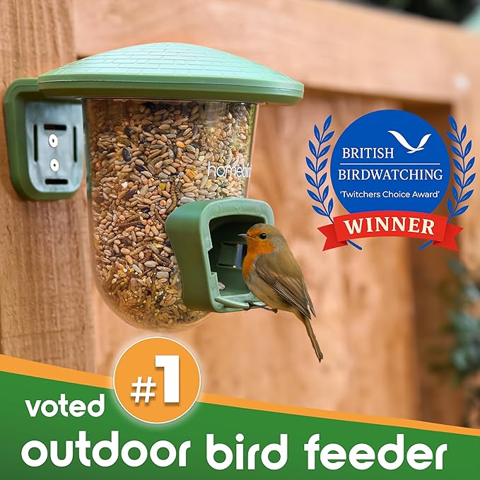 Outdoor Small Bird Feeder for Fences, Trees, Balcony and Walls - PerchPod Seed Birdfeeder, No Mess Wild Bird Feeders for Outside