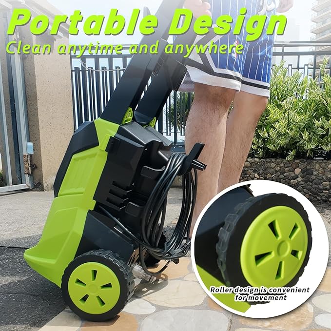 Pressure Washer, Power Washer with Foam Cannon,High Pressure Cleaning Machine with 4 Nozzles for Car, Patio, Driveway,Fences,Decks