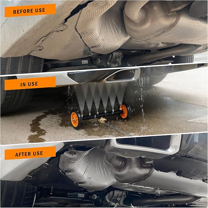 Undercarriage Pressure Washer Attachment with 6 Nozzles, Siebwin 16" Dual-Function Water Broom for Pressure Washer Undercarriage Cleaner with 3 Pieces Extension Wand, 4000 PSI, 1 Adapter