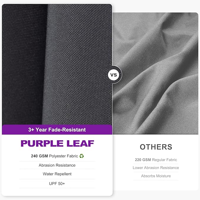 PURPLE LEAF 6.5' X 10' Left-right Tilt Patio Umbrella Outdoor Cantilever Swivel Rectangle Umbrella Aluminum Offset Umbrella with 360-degree Rotation for Garden Deck Pool Patio Grey