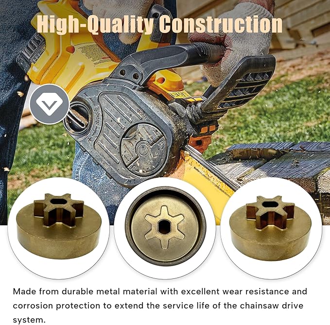 Chainsaw Drive Sprocket Fit for De-walt CCS620B DCCS620P1 DCCS670B DCCS670X1 DCCS690B DCCS690H1 DCCS690M1 12" 16" 18" 20 60v Chainsaw Replace 90618228 90639221 90618229 with Washer & Bolt