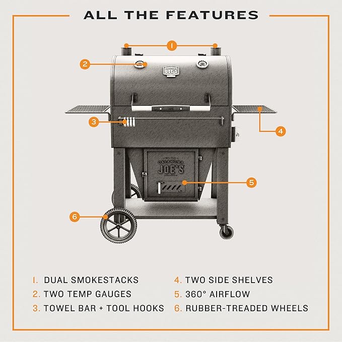 Oklahoma Joe's® Marshal Centerbox™ Smoker, Black Steel - 23202164