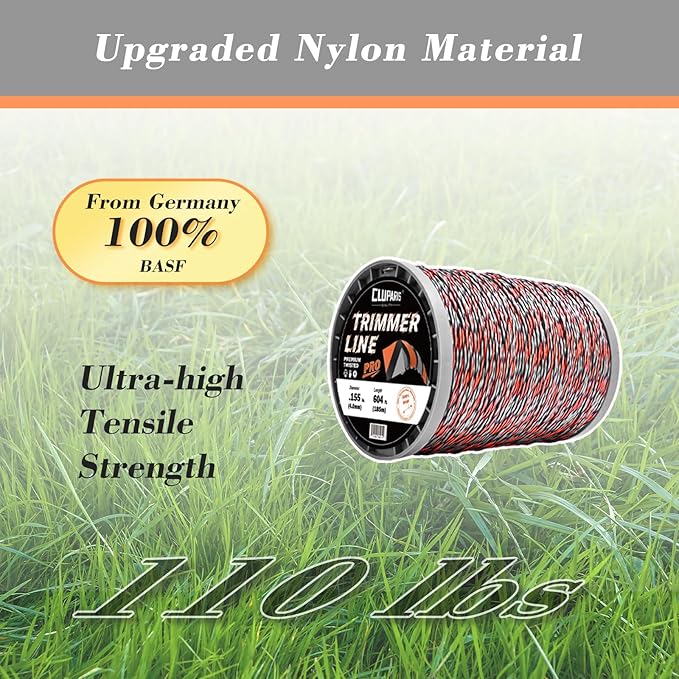 Cluparis 5-Pound Super Heavy Duty Trimmer Line .155-Inch-by-604-ft Twist Pro Trimmer Line Spool 3-Component Tri-Extrusion Weed Eater String with Super Line Cutter
