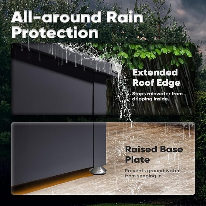 Quictent Metal Deck Box 150 Gallon Outdoor with Hydraulic Lid, Easy Assemble Waterproof Weather-Resistant Storage Bin, 660LBS Capacity for Patio/Garden/Poolside, Grey