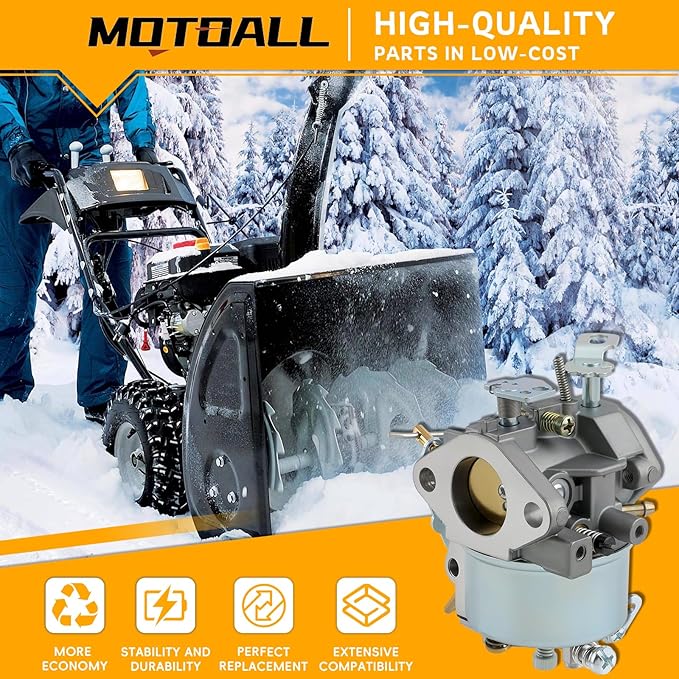 MOTOALL 632334A Snowblower Carburetor for Tecumseh 632370A 632110 632111 632334 632370 632536 640105 Replaces Tecumseh 632334 Carburetor (Normal)