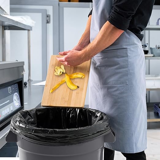 PRO&Family 20 Gallon Trash Can with Lid Round Ingredient Storage Containers Recycling Bin Kitchen Garbage Can Office Garbage Can Trash Barrel Plastic Barrel Yard Waste Bin Outdoor Trashcan (4, Gray)