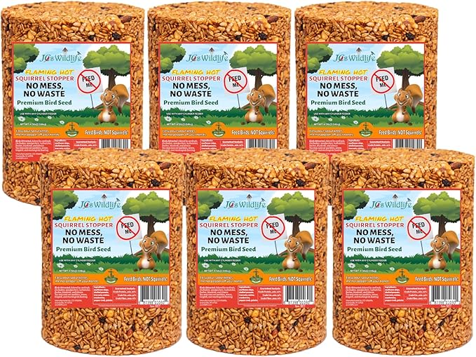 JCs Wildlife Squirrel Stopper No Mess, No Waste Large Cylinder with Hole 4.5lbs (6-Pack)
