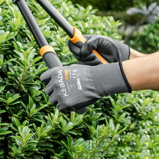 Kebada Safety Work Gloves,120 Pairs Bulk Pack, Touchscreen, PU Coated, Ideal for Warehouse, Construction, Gardening and Mechanics, Grey, X-Large