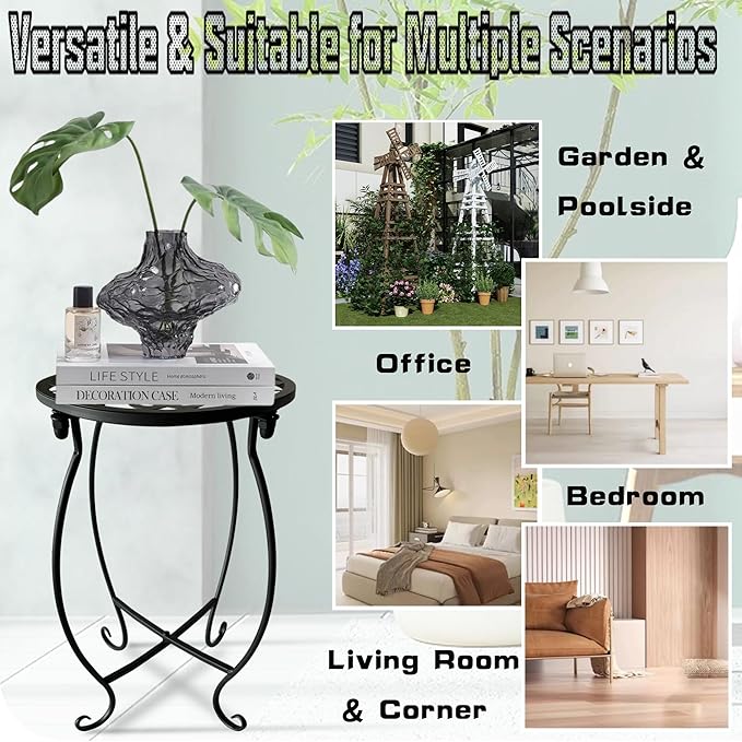Plant Stand Indoor Outdoor, Metal Plant Stand for Indoor Plants Iron Art Flower Pot Holder Stand Decoration Shelf Racks for Single Planter Use in Garden Patio Corner 1 Pack