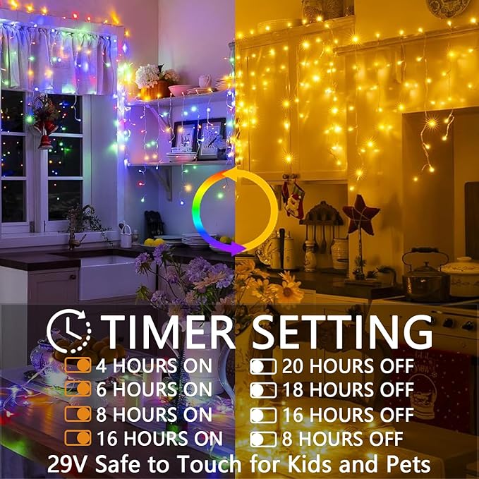 131ft Christmas Lights Outdoor, 1680 LED Waterproof 8 Modes String Light with App and Remote Control for Outside House Roof Decorations Indoor Decor-Warm White to Multicolor
