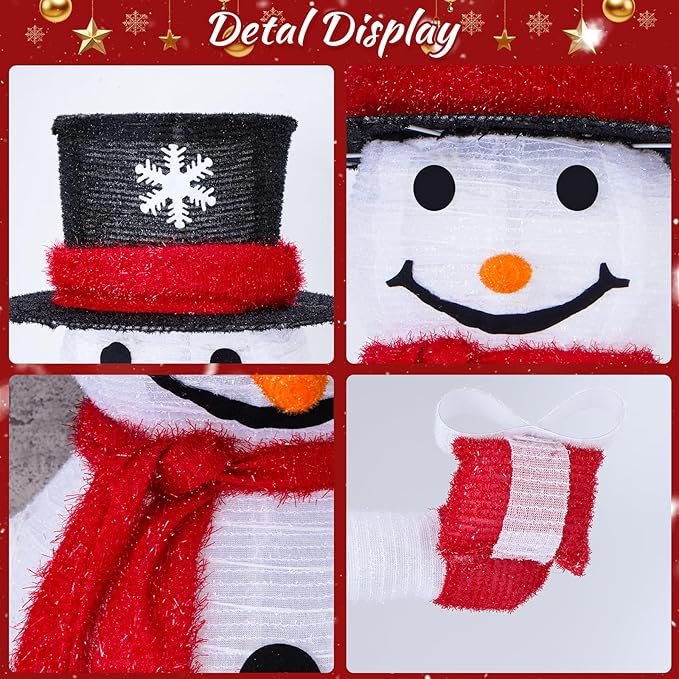 Christmas Standing Light-Up Snowman Decoration Features a Santa hat and Gift Box, Battery Operated Light-Up Christmas Decorations for porches, lawns, Yards, Indoor and Outdoor (2.75 Ft)