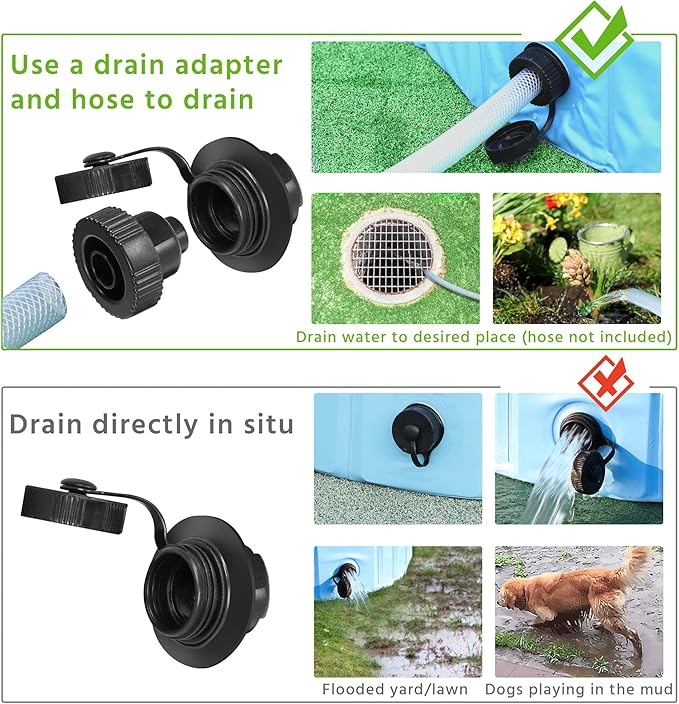 Yaheetech Foldable Dog Pool Collapsible Hard Plastic Dog Swimming Pool Portable Pet Pools Doggie Wading Pool Bath Tub for Puppy Small Medium Large Dogs, 63 x 12 Inches Blue