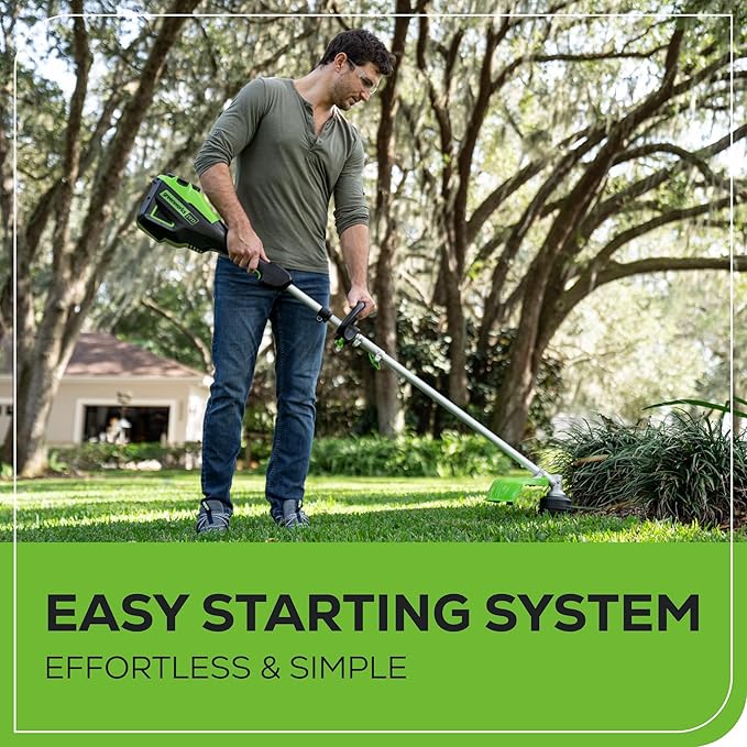 Greenworks 60V 16" Brushless Cordless String Trimmer, Attachment Capable, 4.0 Ah Battery & Charger