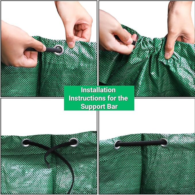 4 Pack 72 Gallons Reusable Yard Waste Bag, 4 Pack Upright Lawn Bags with 4 Handles, Lawn Leaf Bag, Heavy Duty Garden Bags, Large Leaf Containers for Gardening Debris, Waste Collection