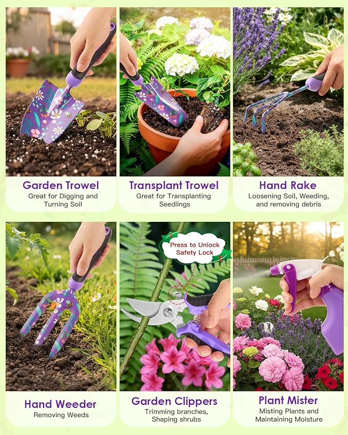 Gardening Christmas Advent Calendar for Adult Women Men 2025, 12 Days Gifts Garden Hand Tools Set with Storage Bag and Garden Gloves, Outdoor Plant Gardener Kit for Male Mom Dad Husband Wife Boyfriend