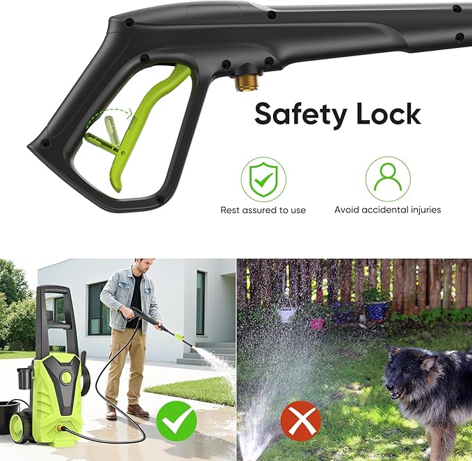 DUMOS Electric Pressure Washer, High Pressure Cleaning Machine with Foam Cannon, 2.0 GPM Power Washer with 5 Quick Connect Nozzles for Fences Decks Patios