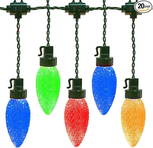 AWQ 35 FT Outdoor String Lights 3.9 Inch Super Large Pine Cone Light Shatterproof & Waterproof Outdoor Commercial Grade Decorative Light for Wedding Garden Party Christmas Decoration (Multicolour)