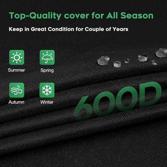 Heavy-Duty 600D Grill Cover fit for Kamado Joe KJ15080320 Kettle Joe and Other 22 inch Charcoal Kettle Grill with Similar Sizes, 28" Dia x 39" H