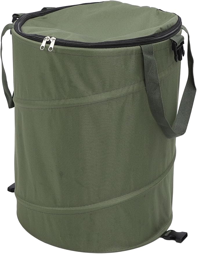 Zunate Collapsible Lawn and Leaf Bag, 24 Gallon Collapsible Trash Can, Reusable Outdoor Yard Waste Leaf Bag Garden Garbage Bin, Garden Garbage Bag with Lid, Lawn and Leaf Bags for