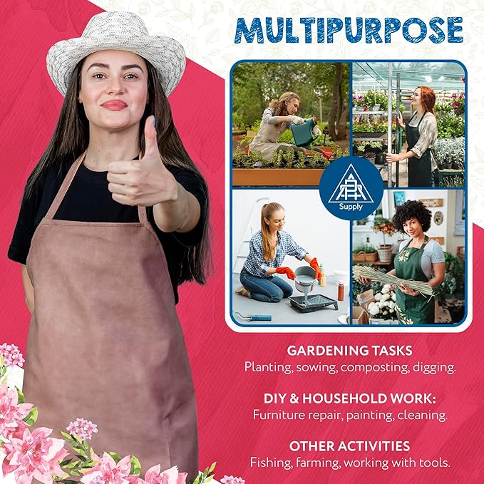 Floral Gardening Gloves for Women, 9 Inch. 6 Pairs Cotton Work Gloves with Knit Wrist. Gardening Gifts for Women