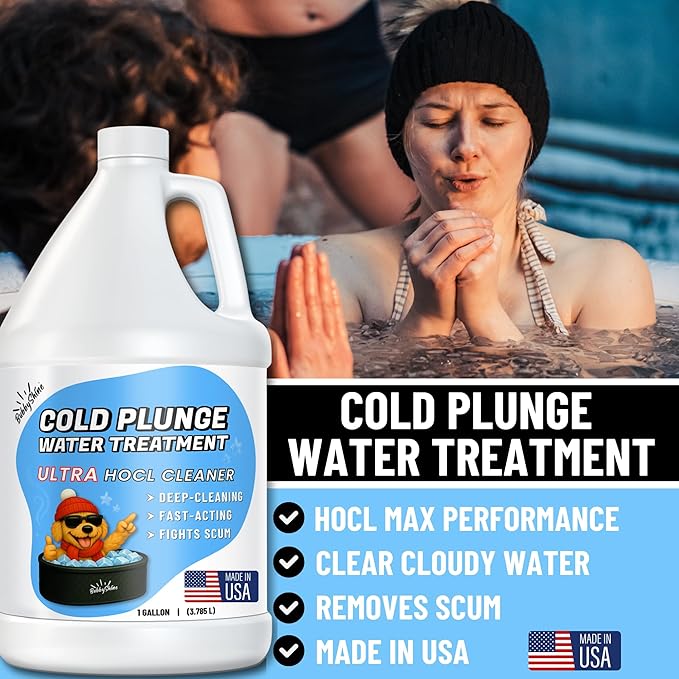 5in1 Weekly Cold Plunge Water Treatment - HOCl Cold Plunge Cleaner, Ice Bath Cleaner, Water Stabilizer For Cold Plunge Ice Pod, Clarifier Softener Chemicals, Ice Bath Accessories, 1 Gallon