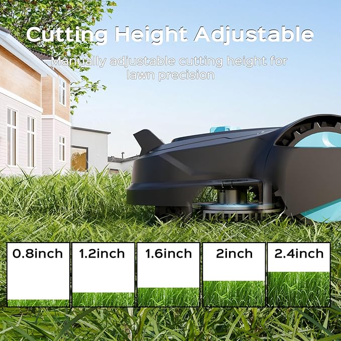 M800Plus GPS+3D Vision Cordless Robot Lawn Mower with Bow-Shaped Path Mowing, APP Control, Robotic Lawnmower with Obstacle Avoidance, Auto-Charging, Height Adjust for Lawns up to 8611 sq.ft