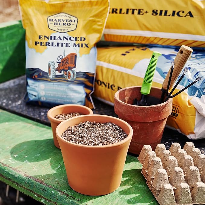Perlite+ Silica, Superior Soil Amendment That Promotes Enhanced Plant Growth. Ideal for Potting Soil, Transplanting, and Hydroponic Systems, OMRI Listed, 100% Organic (24 QT)
