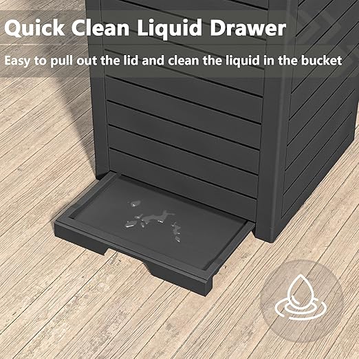 31 Gallon Kitchen Waste Bin with Lid and Drip Tray for Easy Cleaning-Perfect，Resin Outdoor Trash Can for 33-40 Gal Trash Bag, Outdoor Trash Can for Patio,Black Kitchens, and Outdoor Entertaining